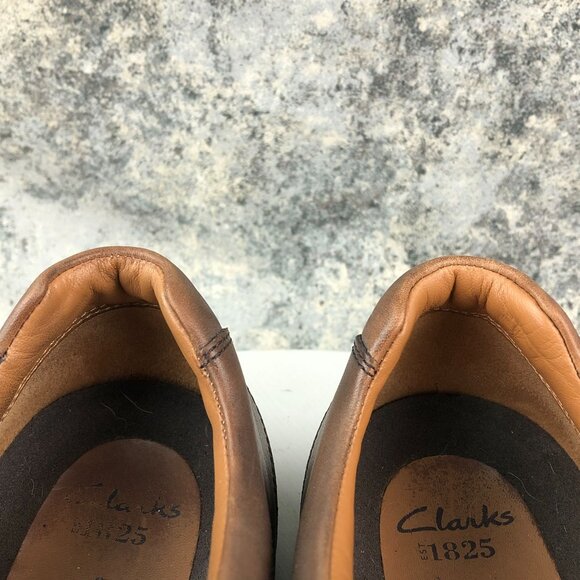 Clarks Men\'s Size 12M Gatewood Over Brown Leather Lace-Up Oxford Dress Shoes main image 4